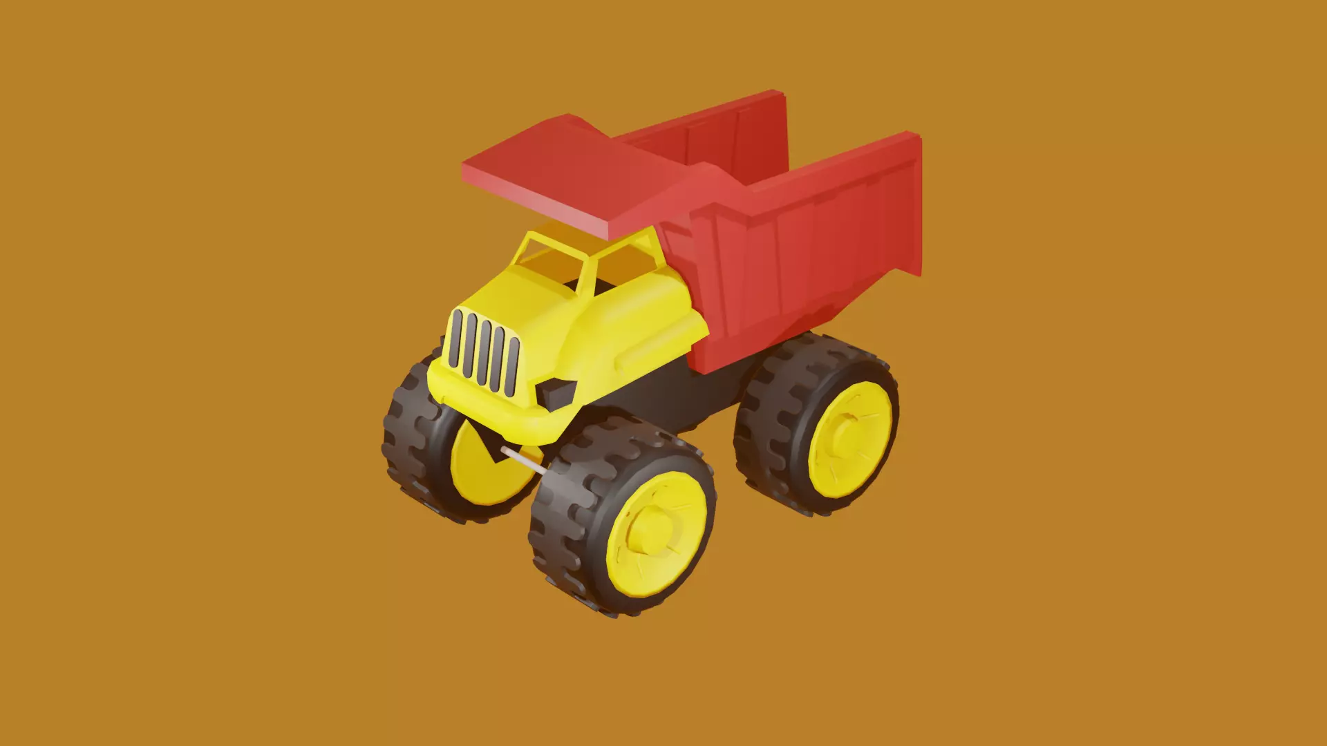 truck toy Low-poly 3D model_0