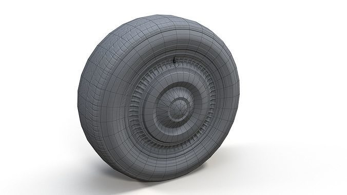 Classic sedan wheel PBR Low-poly 3D model 5