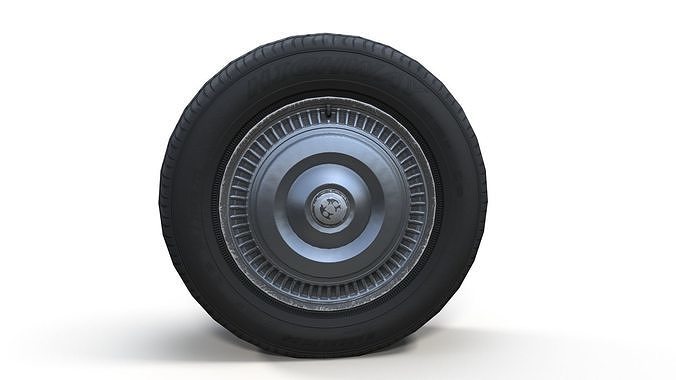 Classic sedan wheel PBR Low-poly 3D model 3
