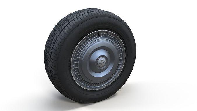 Classic sedan wheel PBR Low-poly 3D model 2