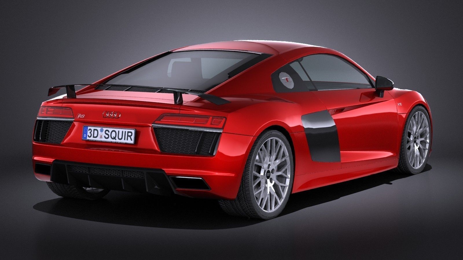 HQ LowPoly Audi R8 V10 Plus 2016 Low-poly 3D model_5