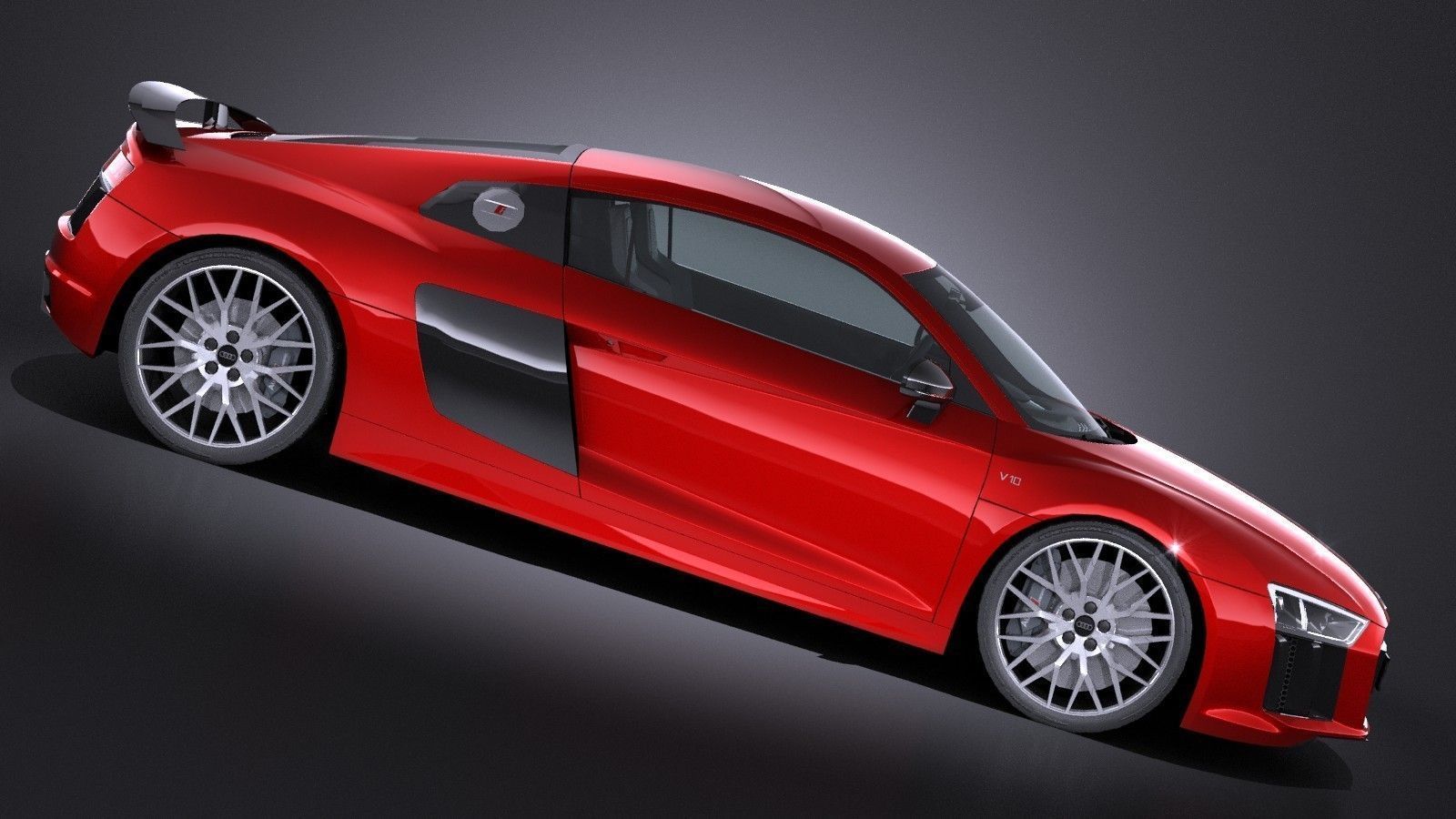 HQ LowPoly Audi R8 V10 Plus 2016 Low-poly 3D model_6