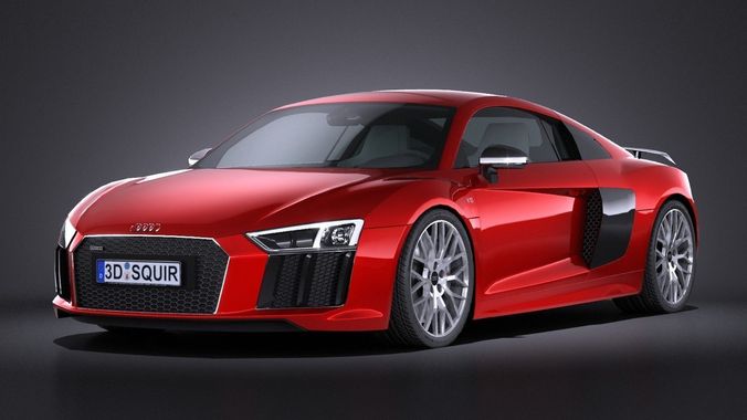 HQ LowPoly Audi R8 V10 Plus 2016 Low-poly 3D model