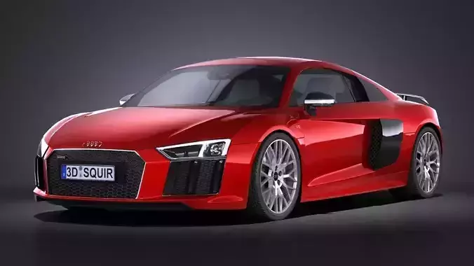 HQ LowPoly Audi R8 V10 Plus 2016 Low-poly 3D model