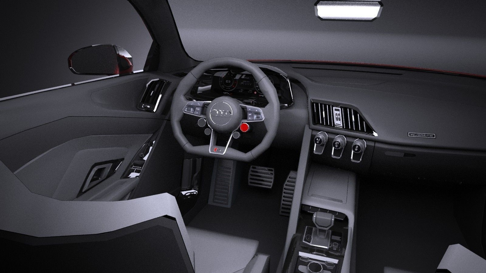 HQ LowPoly Audi R8 V10 Plus 2016 Low-poly 3D model_9