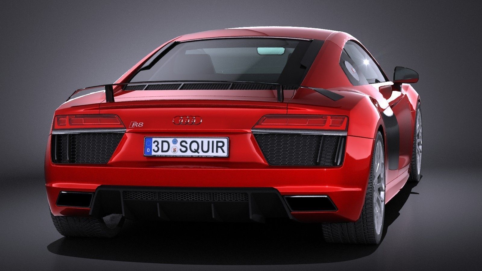 HQ LowPoly Audi R8 V10 Plus 2016 Low-poly 3D model_4