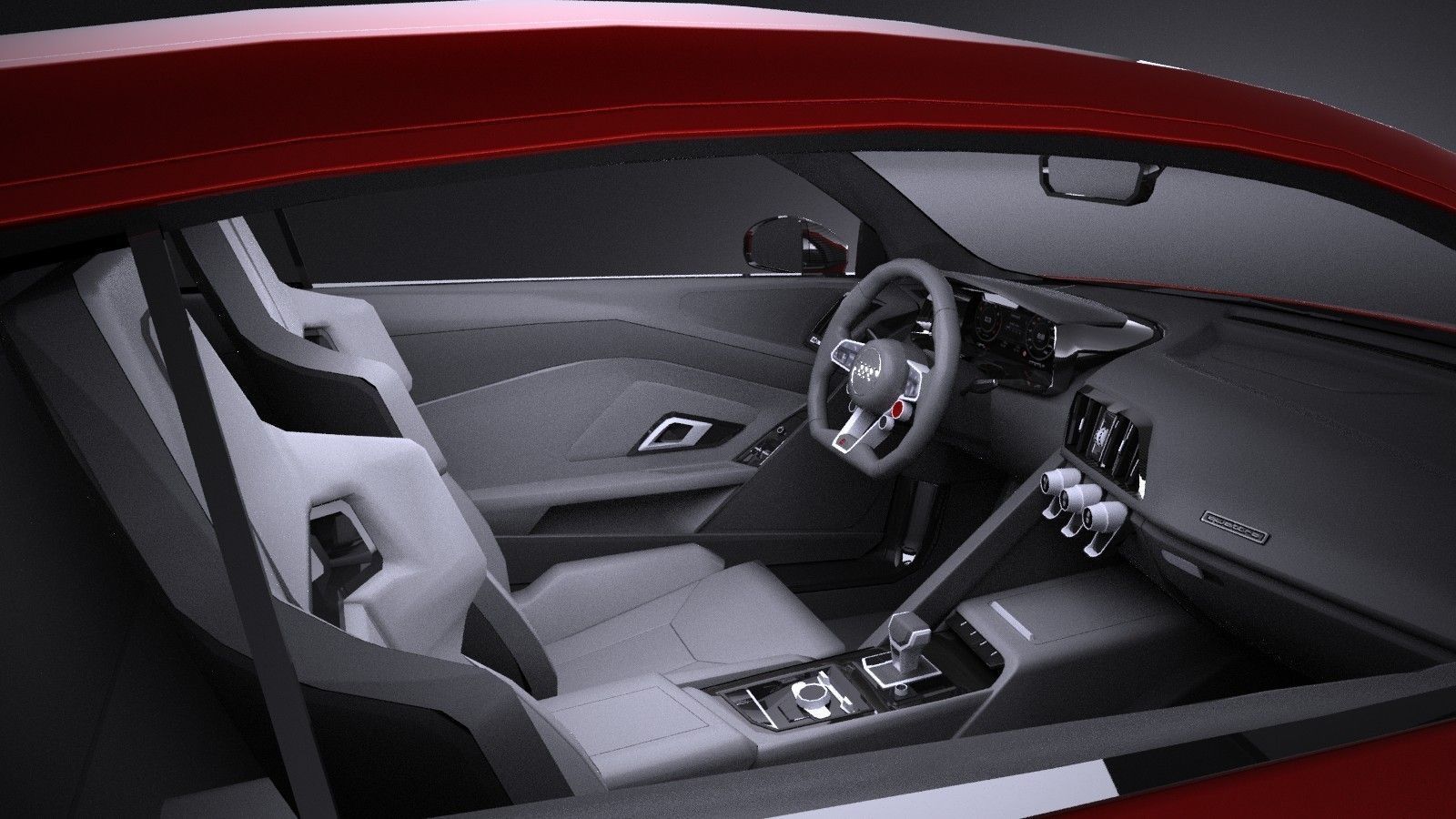 HQ LowPoly Audi R8 V10 Plus 2016 Low-poly 3D model_8