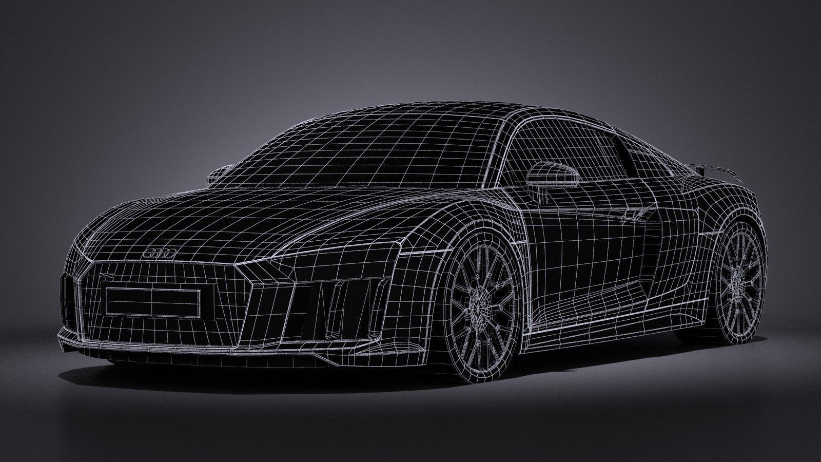 HQ LowPoly Audi R8 V10 Plus 2016 Low-poly 3D model_15