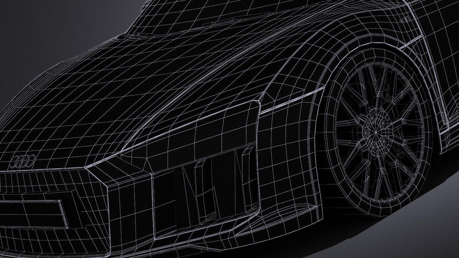 HQ LowPoly Audi R8 V10 Plus 2016 Low-poly 3D model_16