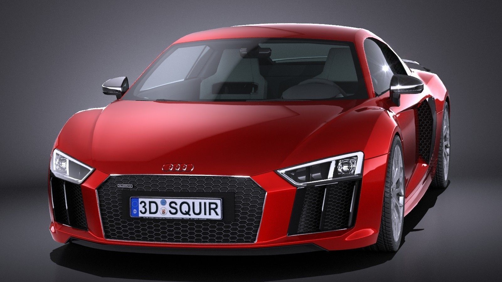 HQ LowPoly Audi R8 V10 Plus 2016 Low-poly 3D model_1