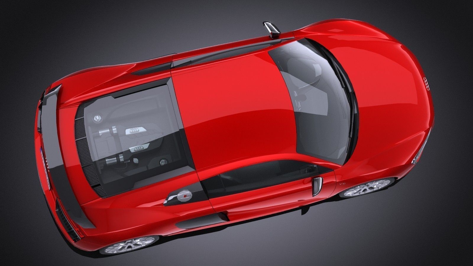 HQ LowPoly Audi R8 V10 Plus 2016 Low-poly 3D model_7