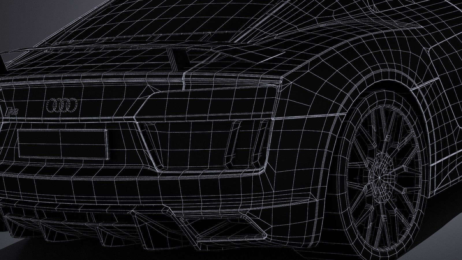 HQ LowPoly Audi R8 V10 Plus 2016 Low-poly 3D model_17