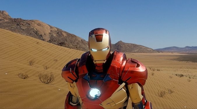 iron man in desert Free 3D model