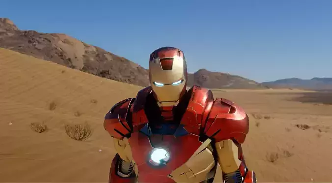iron man in desert