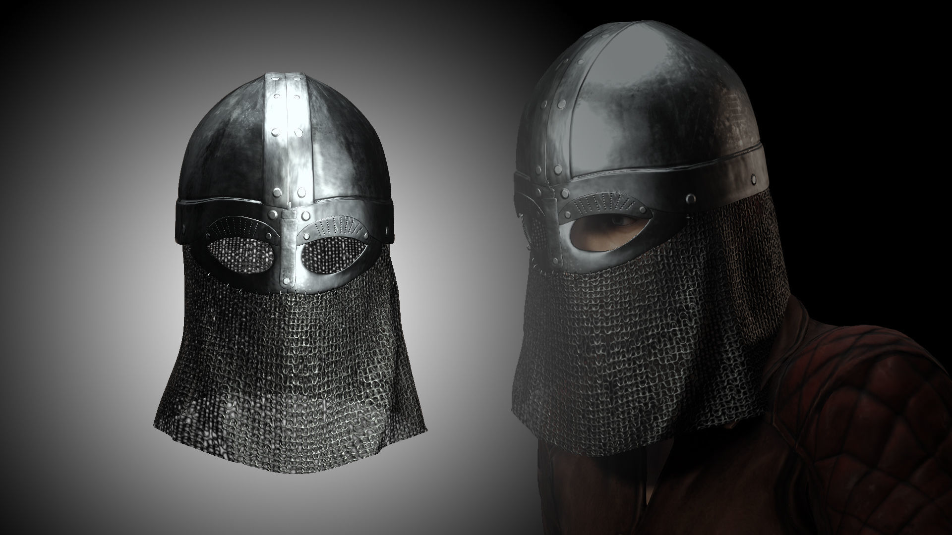 Slavic Helmet - 10th Century Low-poly 3D model_1