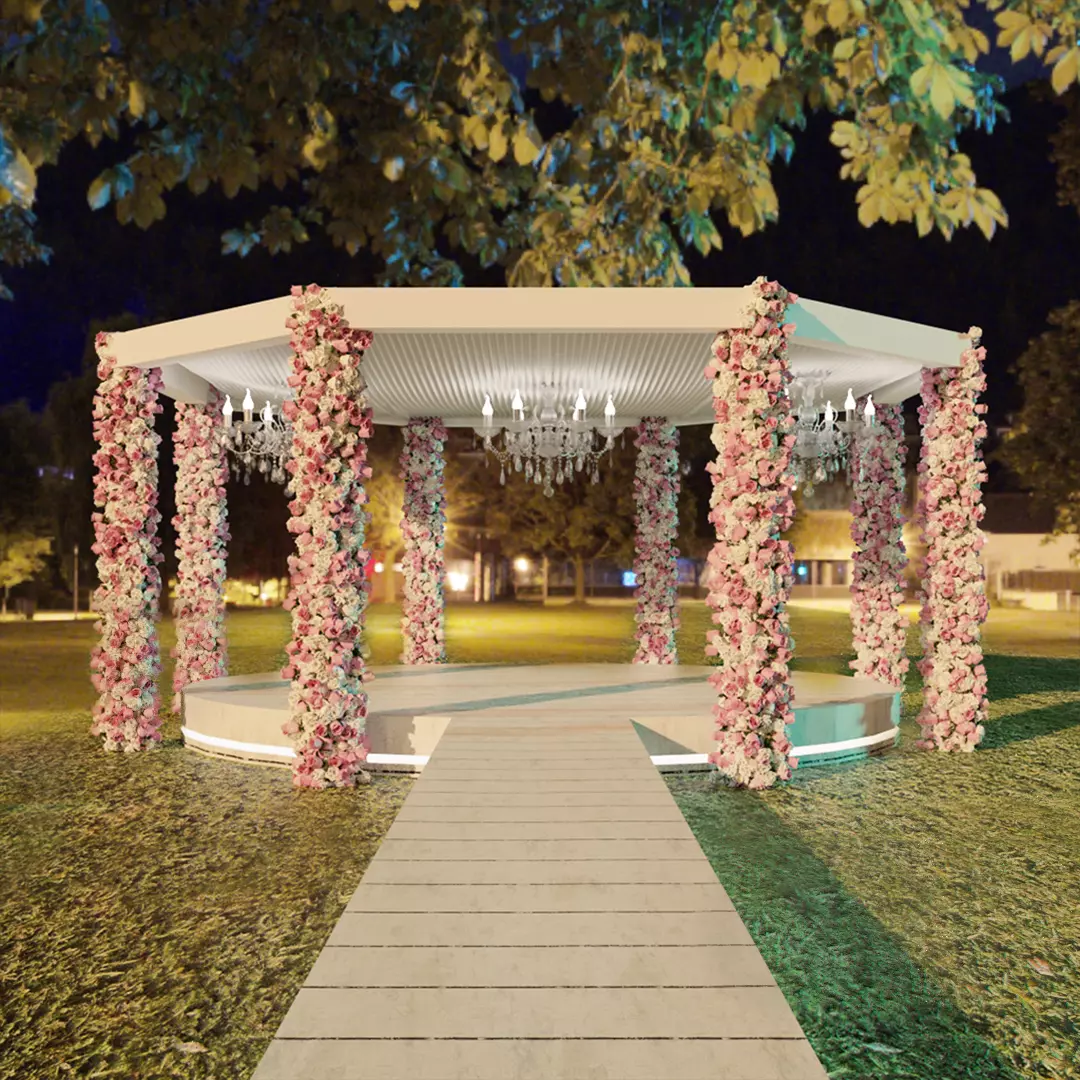 Classic outdoor wedding pergola  3D model_0