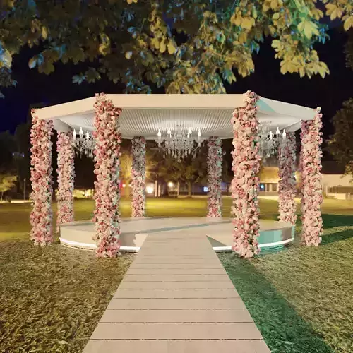 Classic outdoor wedding pergola  3D model