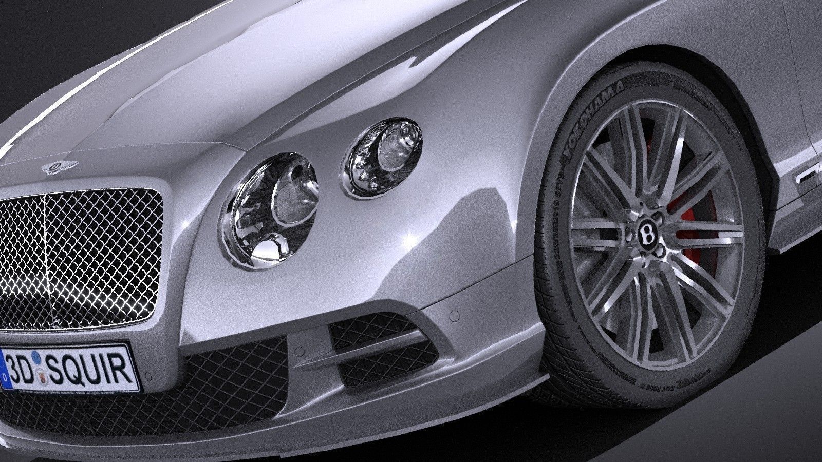 HQ LowPoly Bentley Continental GT Speed 2015 Low-poly 3D model_2