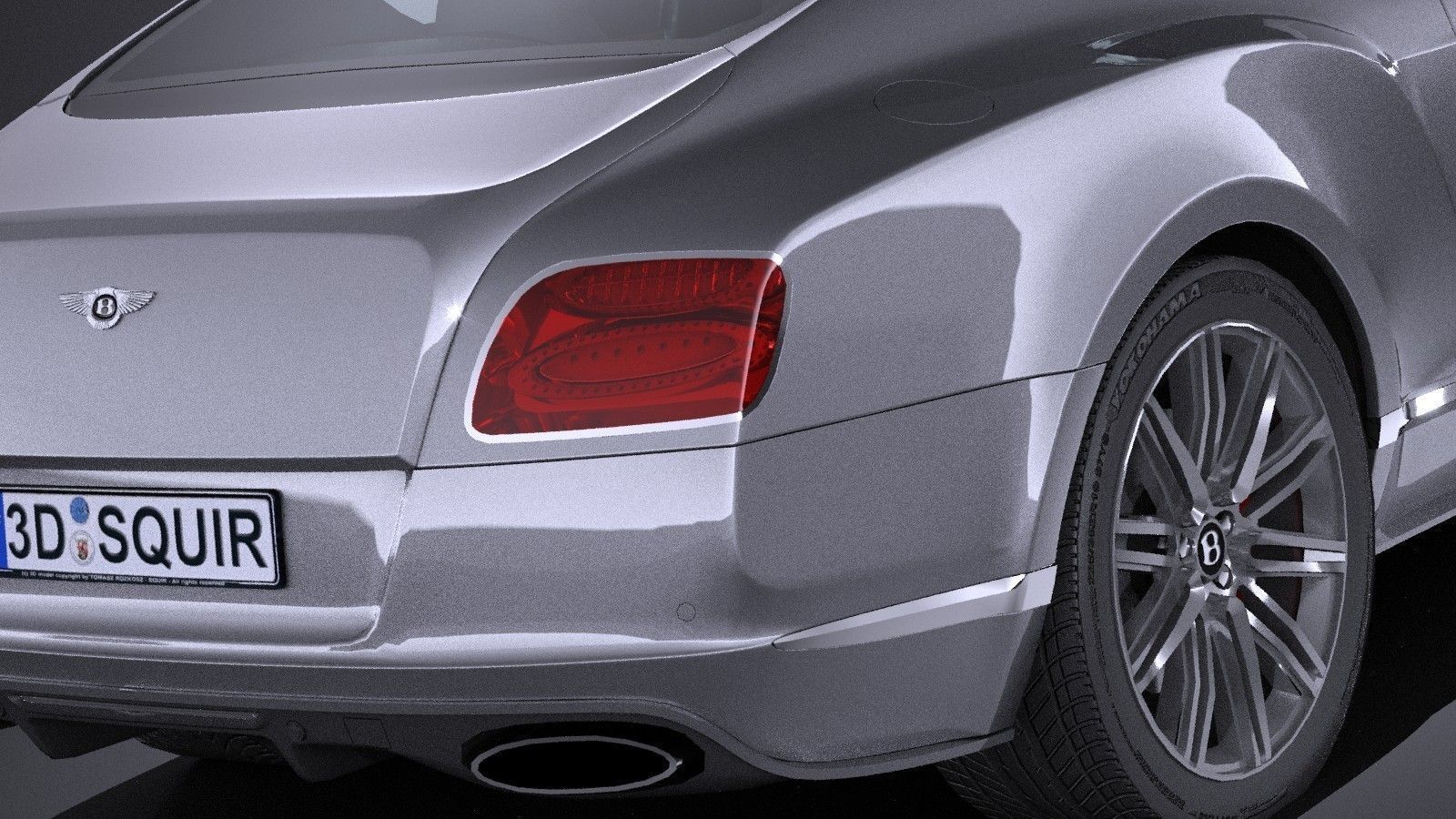 HQ LowPoly Bentley Continental GT Speed 2015 Low-poly 3D model_3