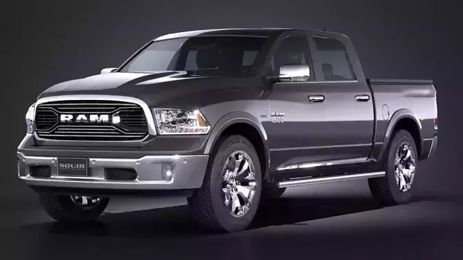 HQ LowPoly Dodge RAM 1500 Laramie Limited 2015 Low-poly 3D model