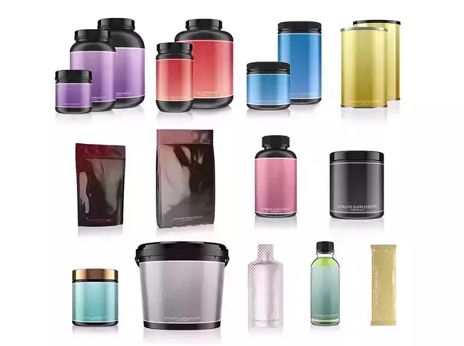 Complete Supplements 3d Models Pack 3D model