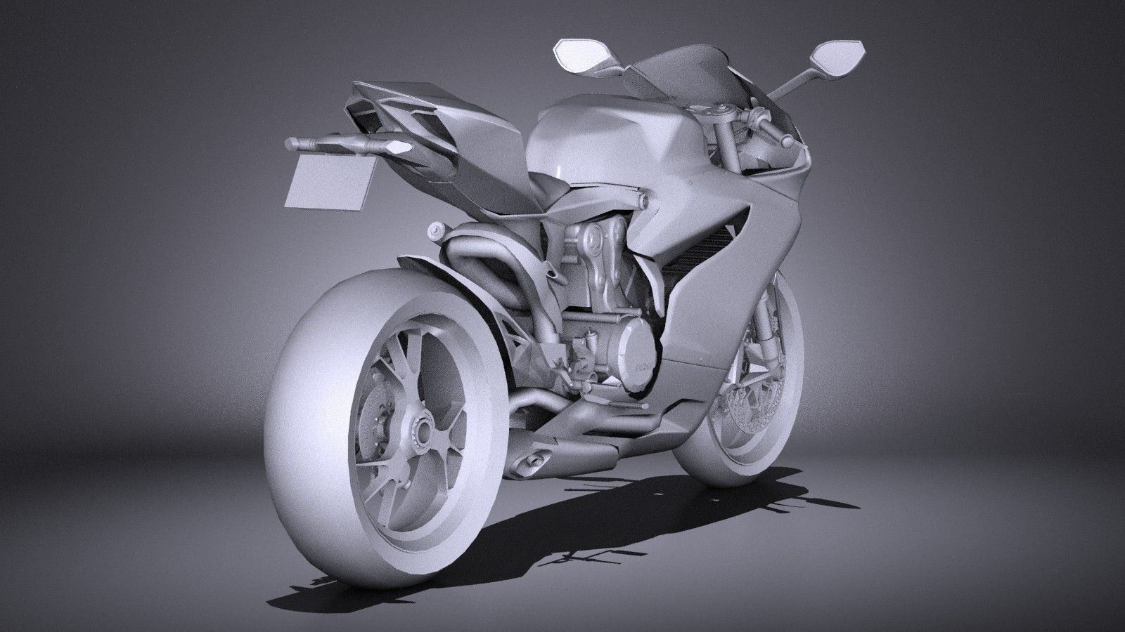 HQ LowPoly Ducati 1199 Panigale 2012 Low-poly 3D model_11