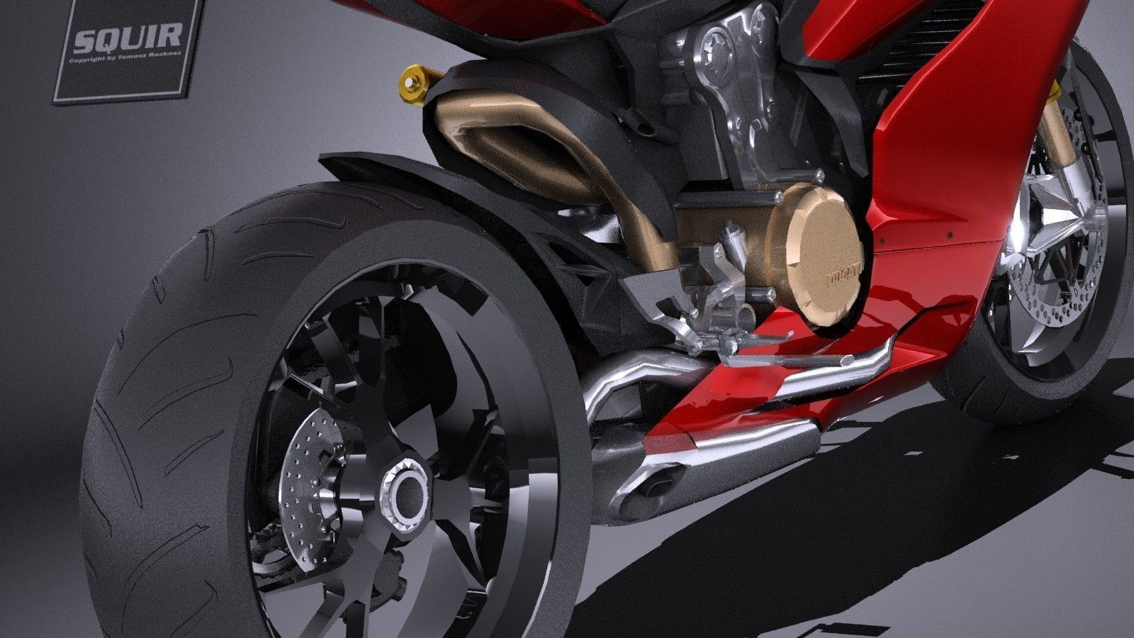 HQ LowPoly Ducati 1199 Panigale 2012 Low-poly 3D model_3