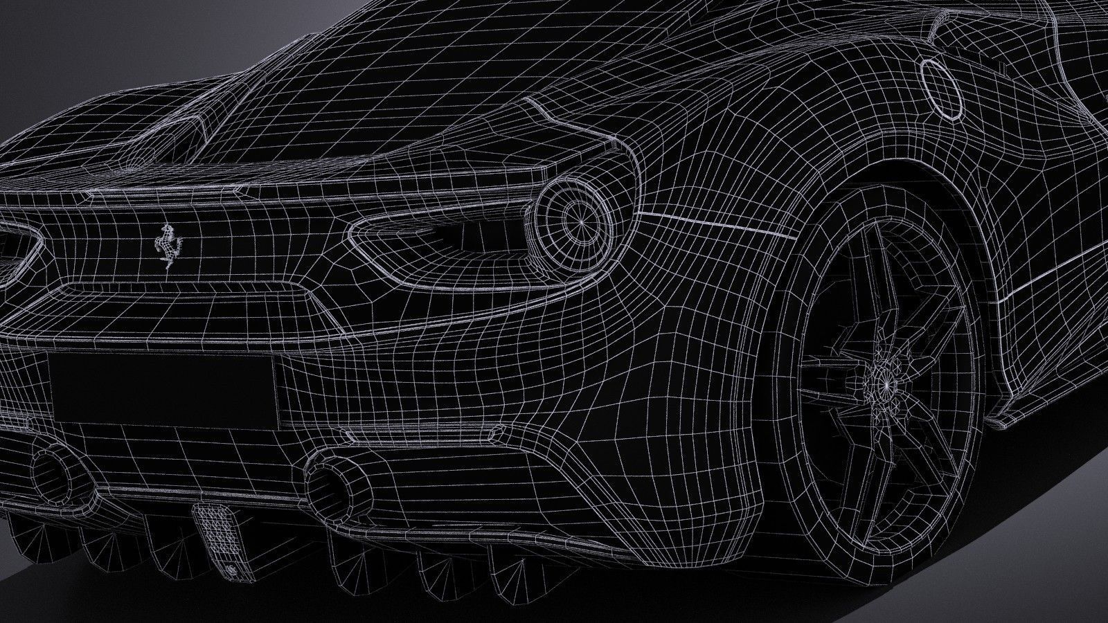 HQ LowPoly Ferrari 488 GTB 2016 Low-poly 3D model_16