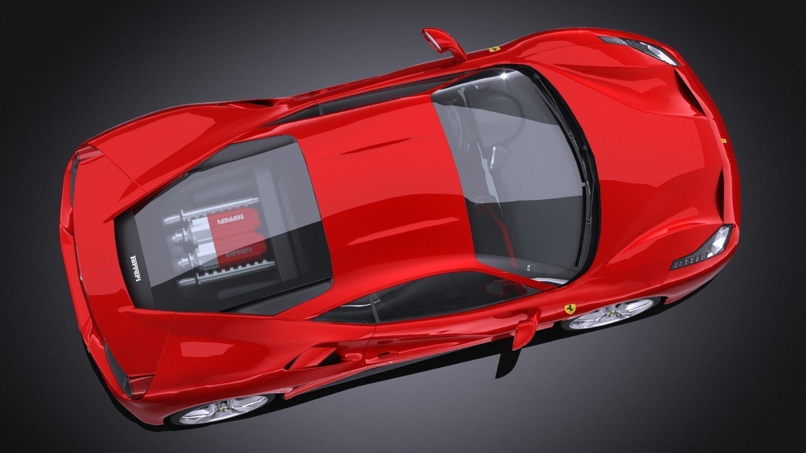 HQ LowPoly Ferrari 488 GTB 2016 Low-poly 3D model_7