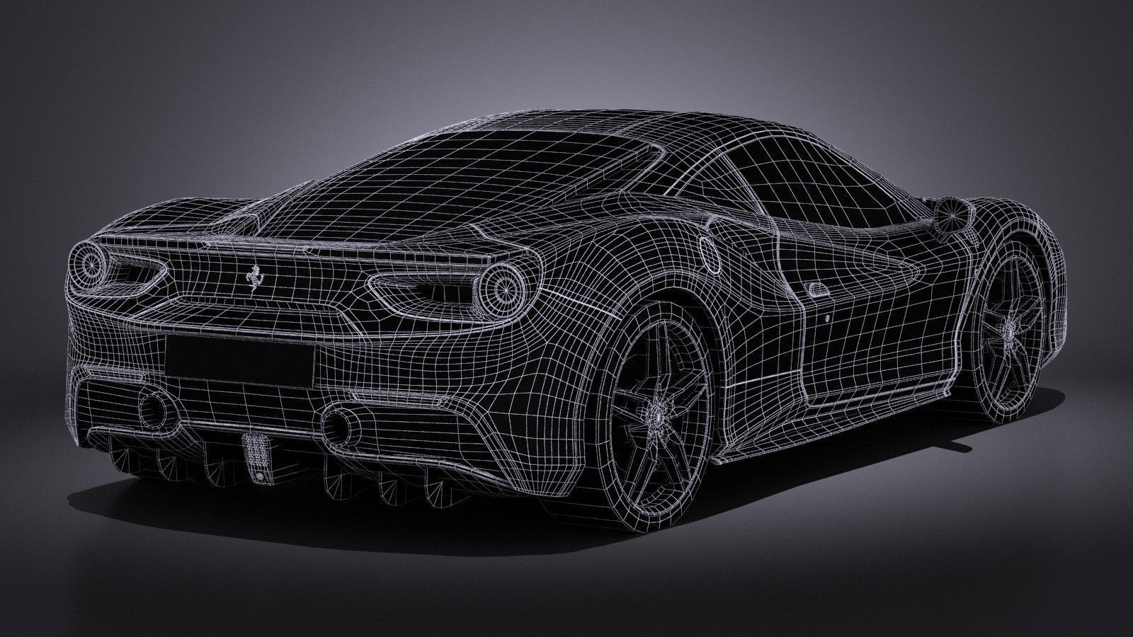 HQ LowPoly Ferrari 488 GTB 2016 Low-poly 3D model_17