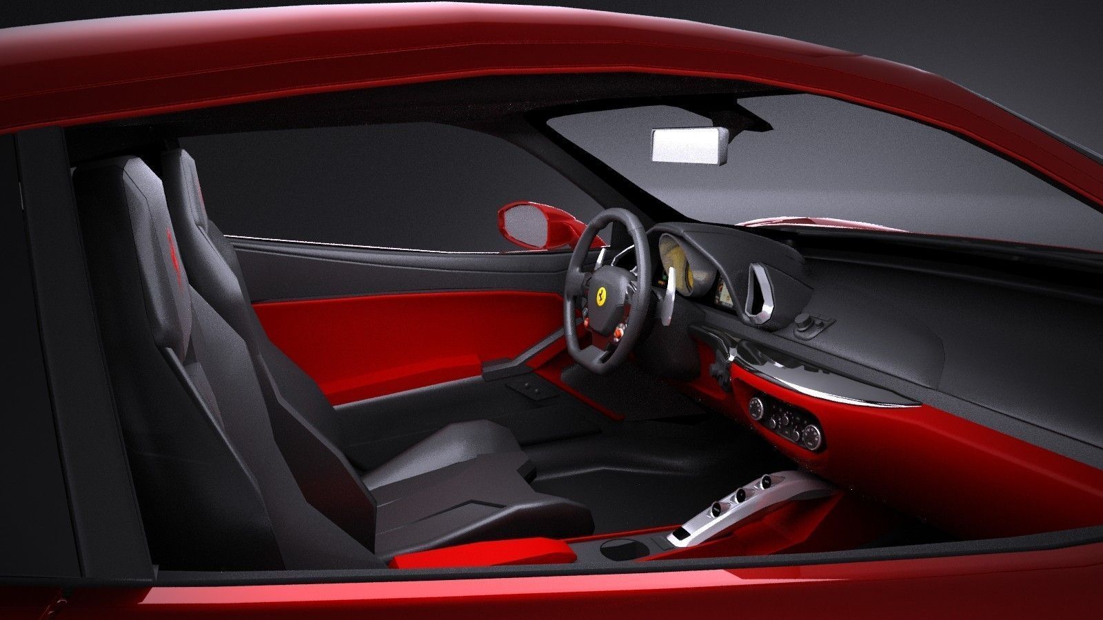 HQ LowPoly Ferrari 488 GTB 2016 Low-poly 3D model_8