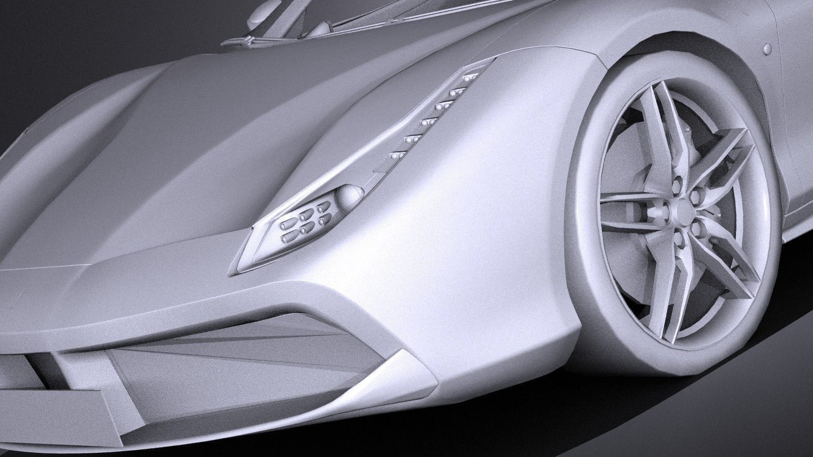 HQ LowPoly Ferrari 488 GTB 2016 Low-poly 3D model_11