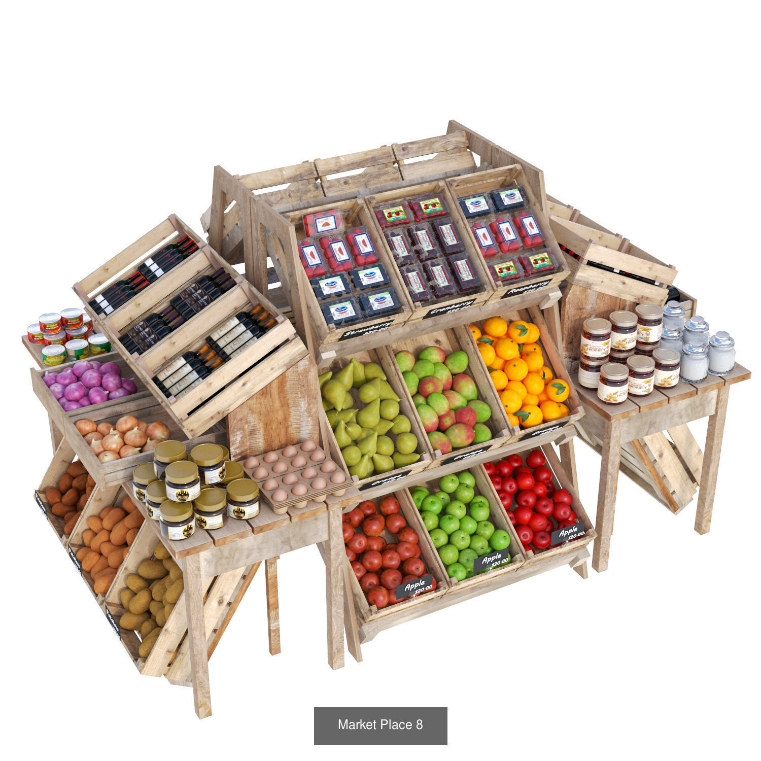 Market Place Set 3D Model Collection_8