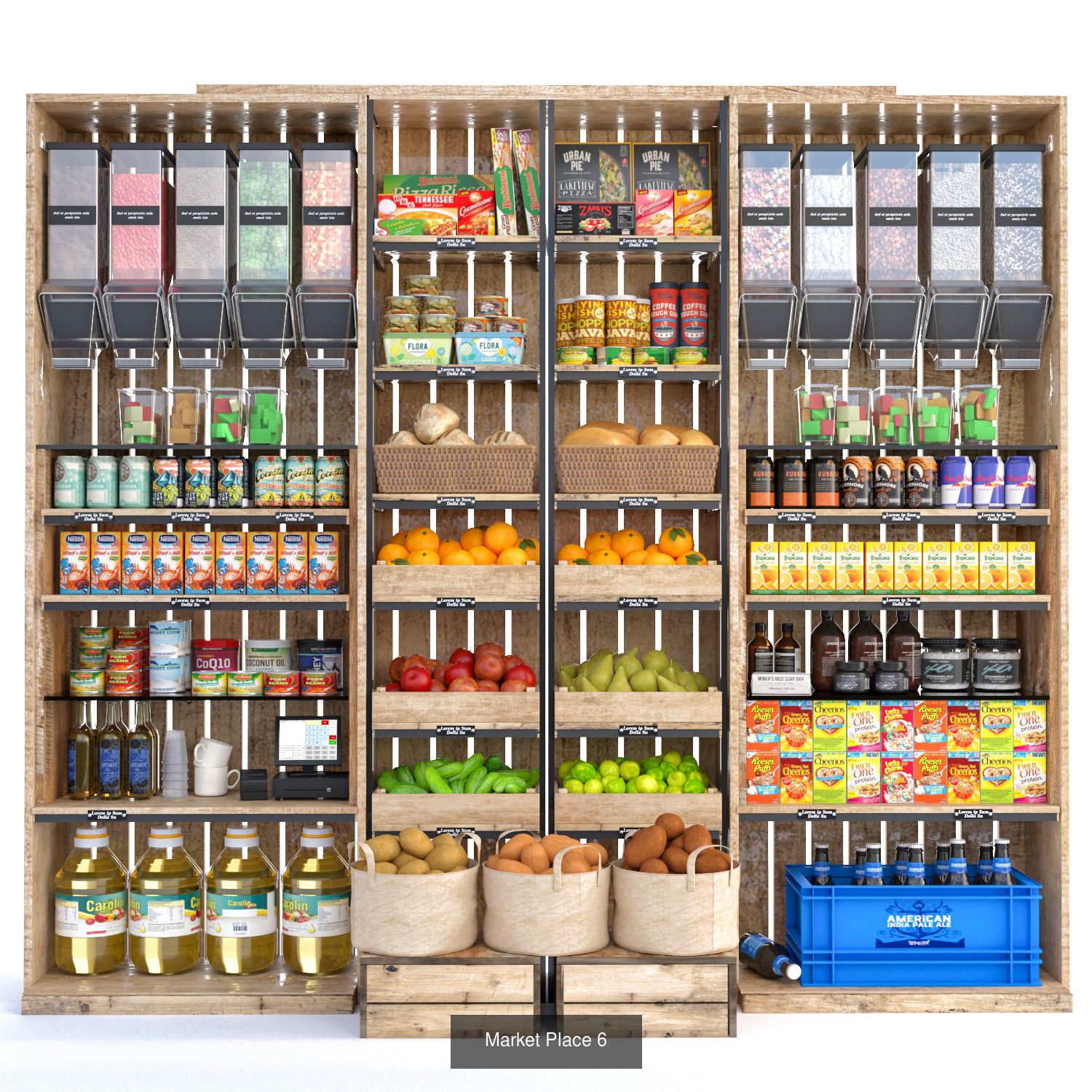 Market Place Set 3D Model Collection_6