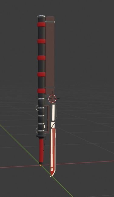 Katana with sub-tanto Free 3D model_4