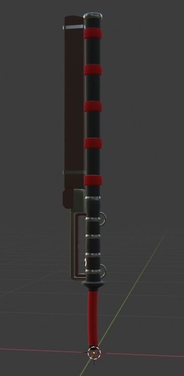 Katana with sub-tanto Free 3D model_1