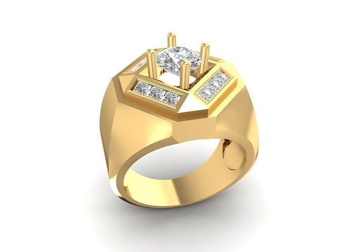 Korean Diamond Statement Ring for Men 2352