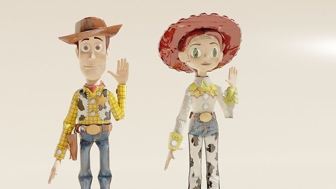 Woody and Jessie 3D Models Rigged PACK Low-poly 3D model