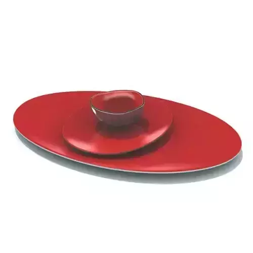 Three Piece Red Dish Serving Set
