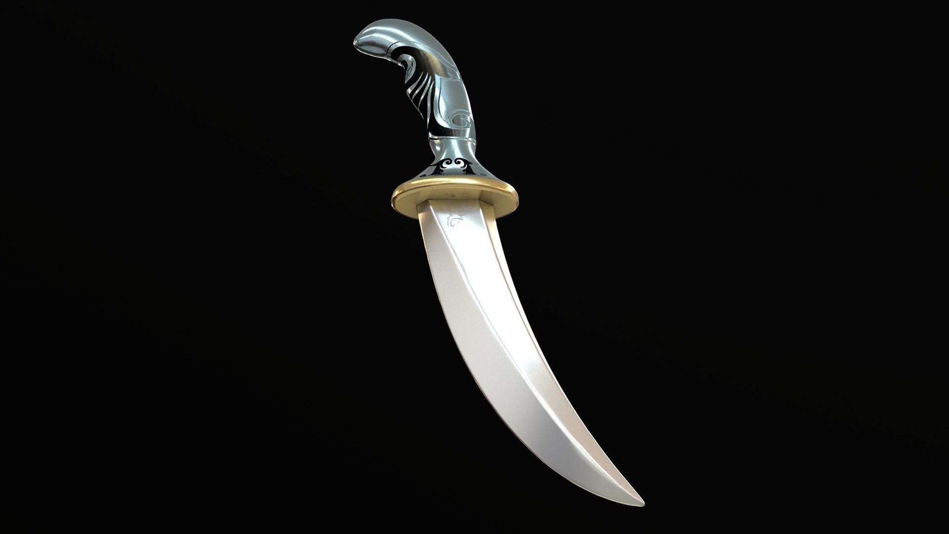 Dagger Traditional Low-poly 3D model_14