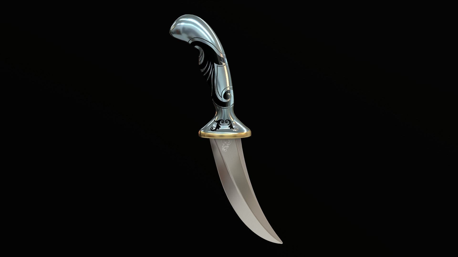 Dagger Traditional Low-poly 3D model_6