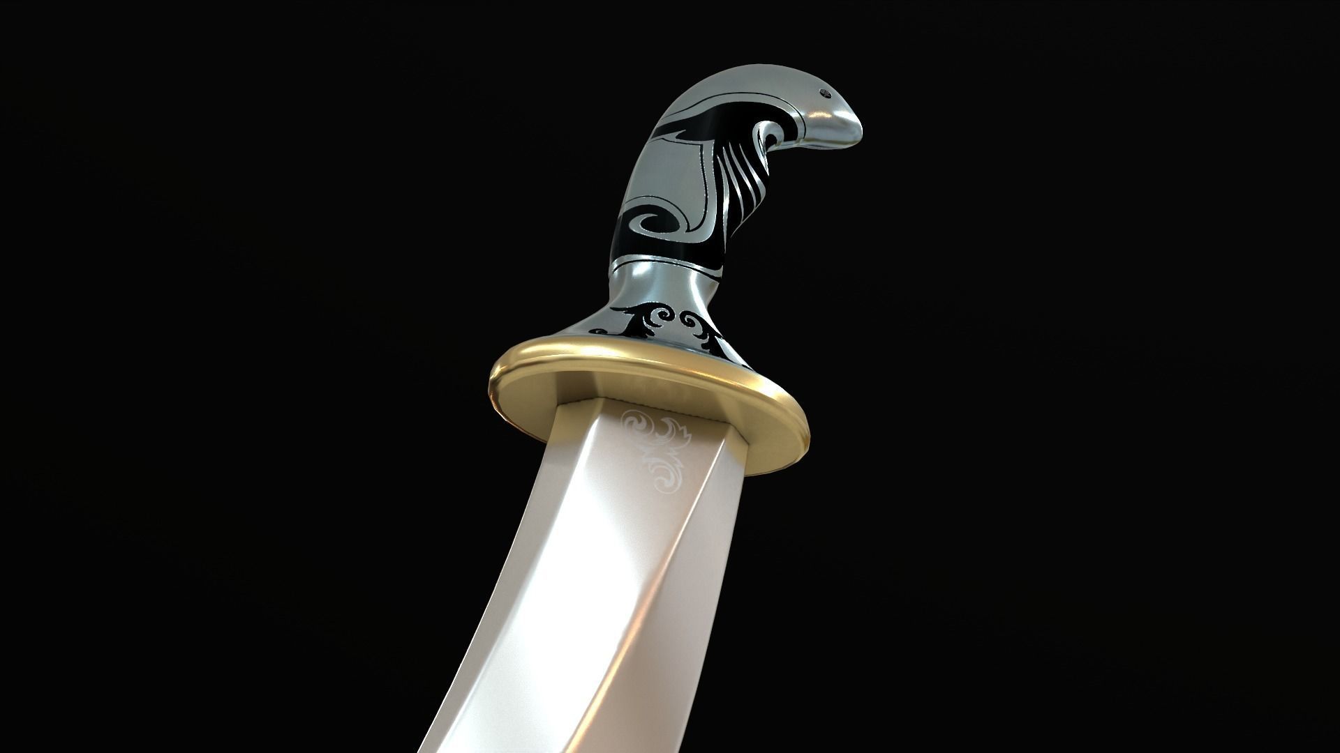 Dagger Traditional Low-poly 3D model_15