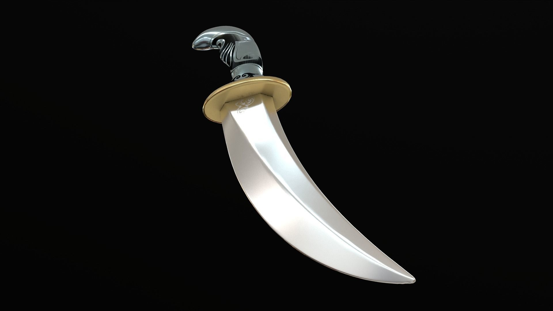 Dagger Traditional Low-poly 3D model_10