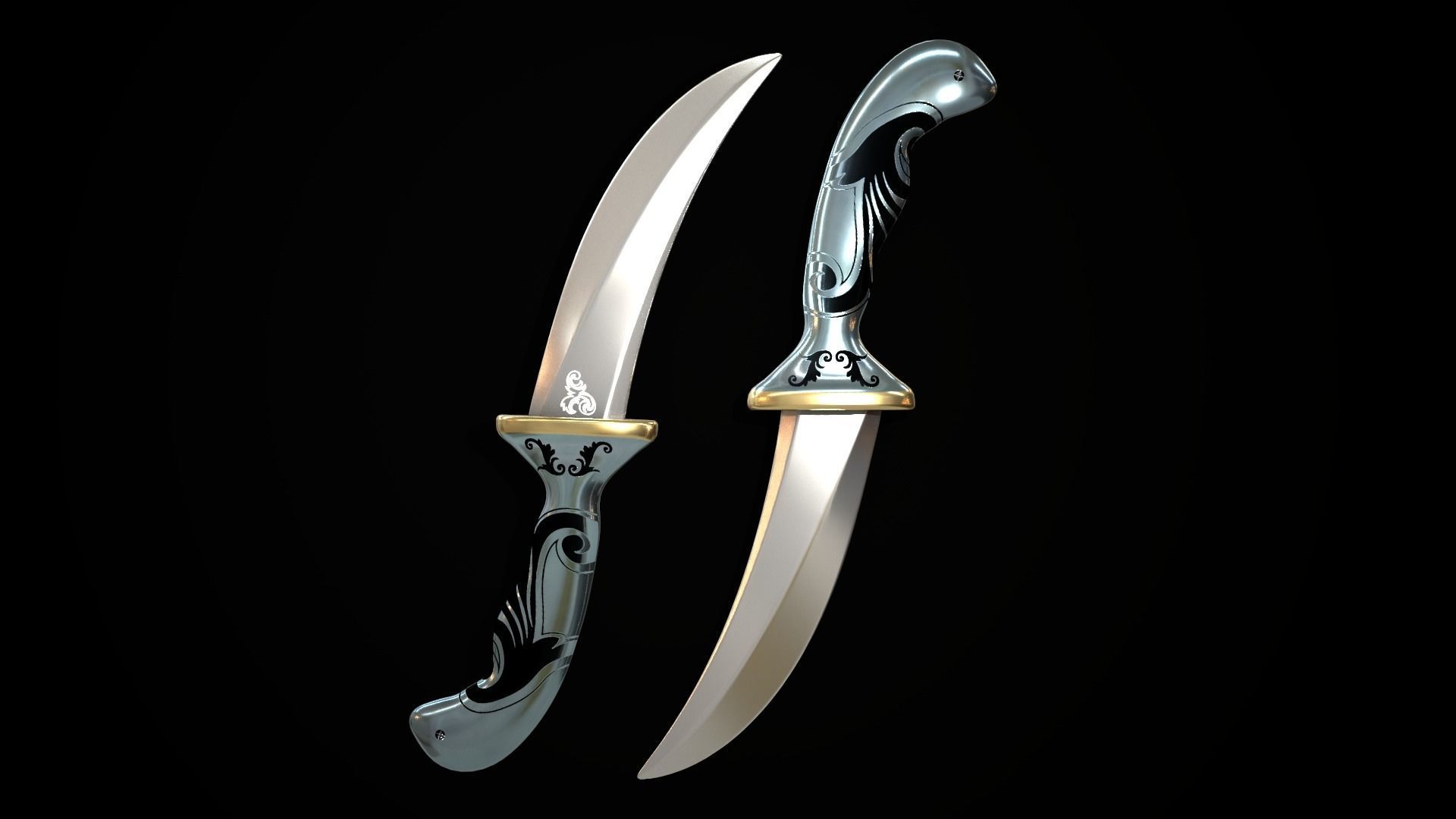 Dagger Traditional Low-poly 3D model_3