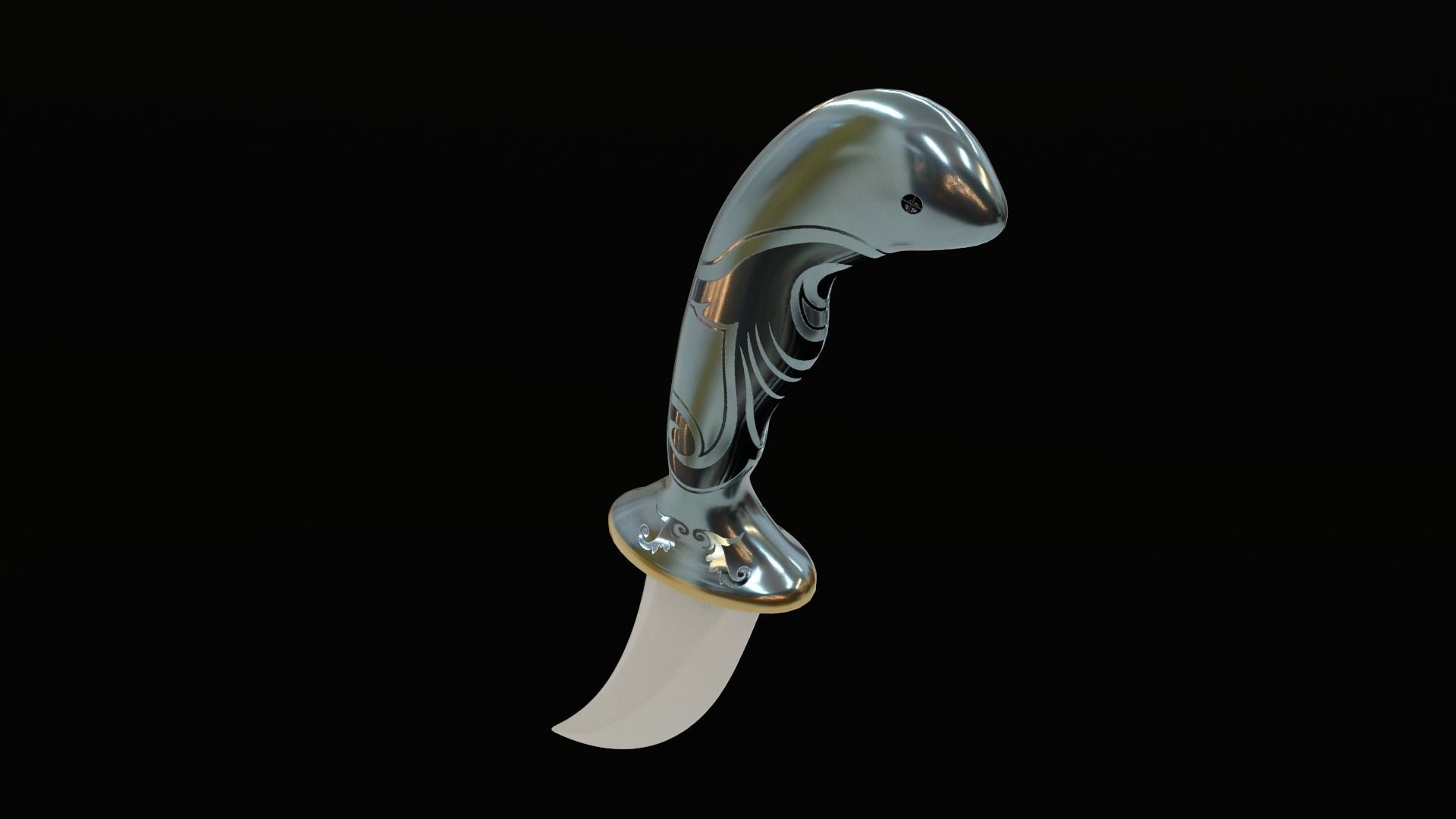 Dagger Traditional Low-poly 3D model_12