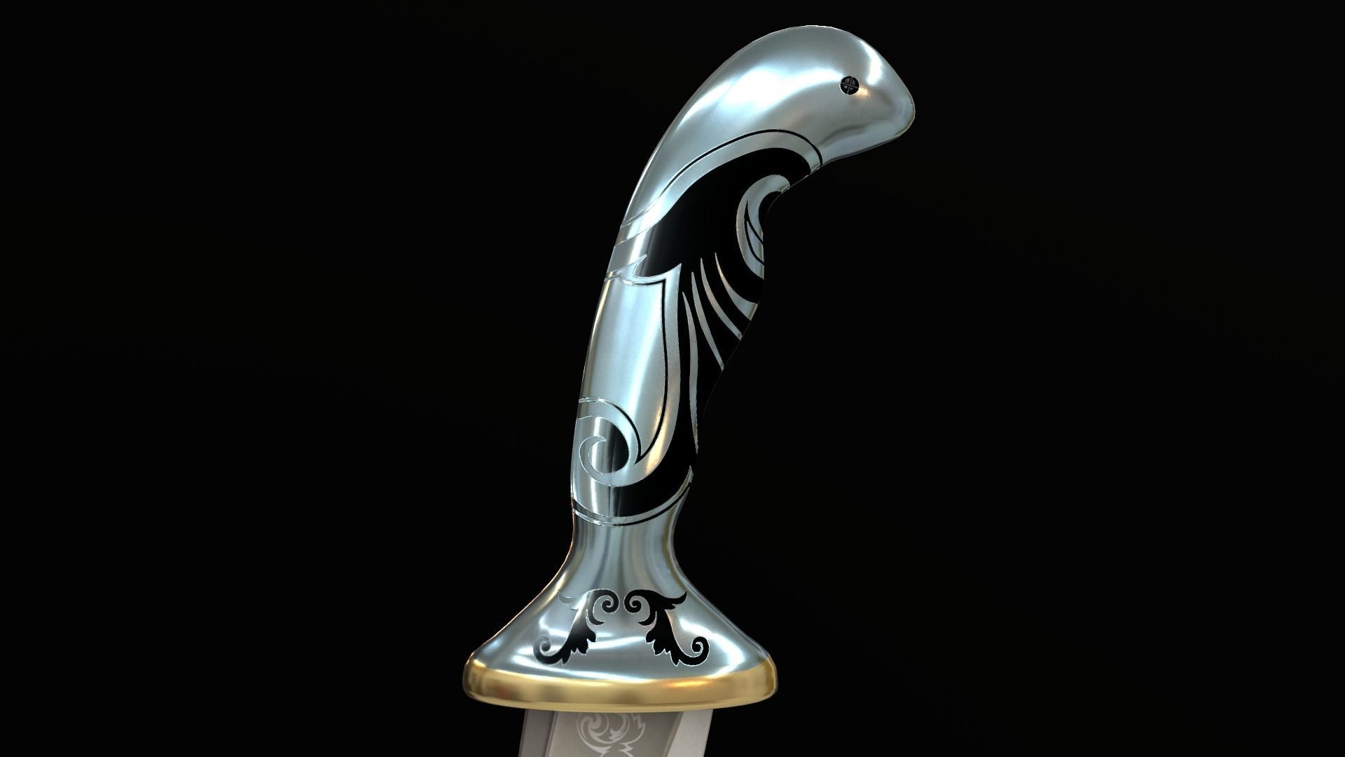 Dagger Traditional Low-poly 3D model_19