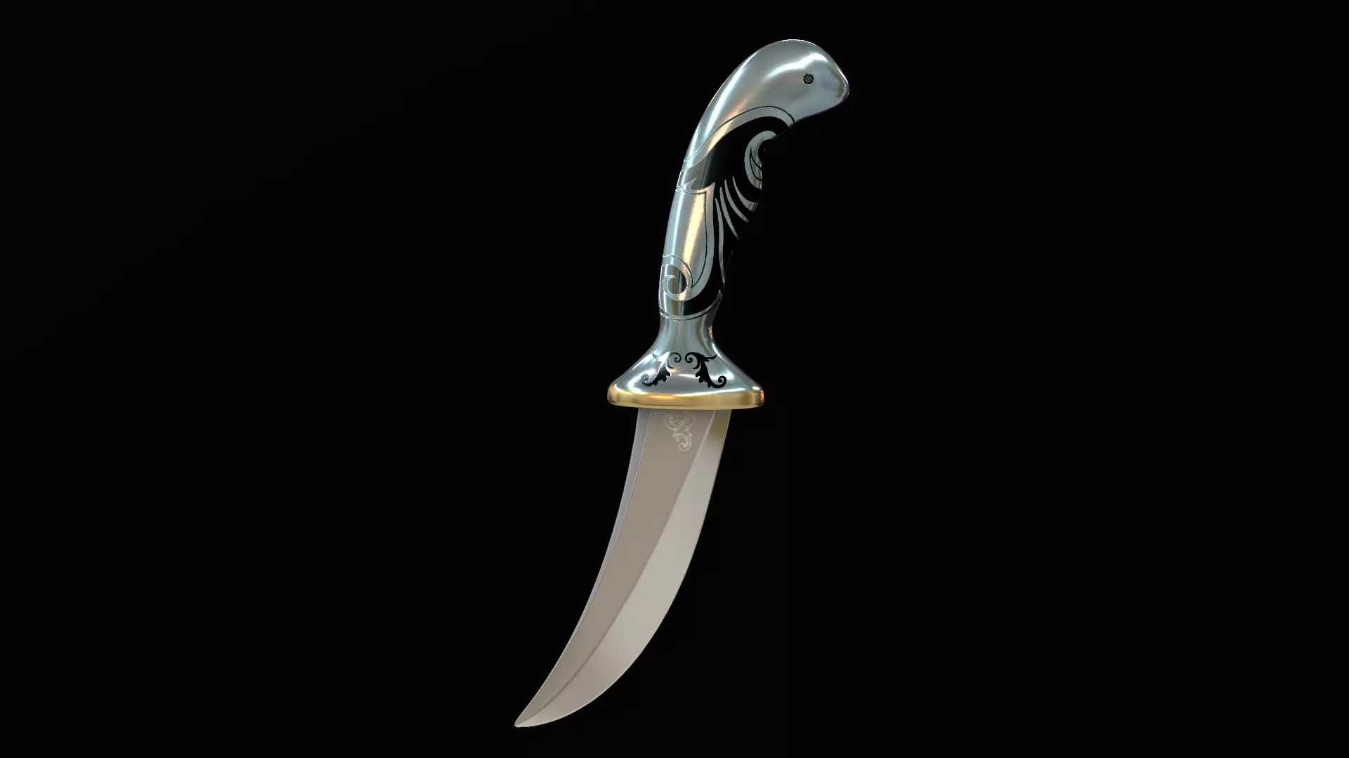 Dagger Traditional Low-poly 3D model_0