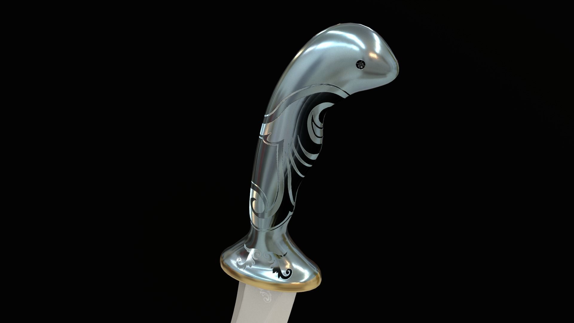 Dagger Traditional Low-poly 3D model_18