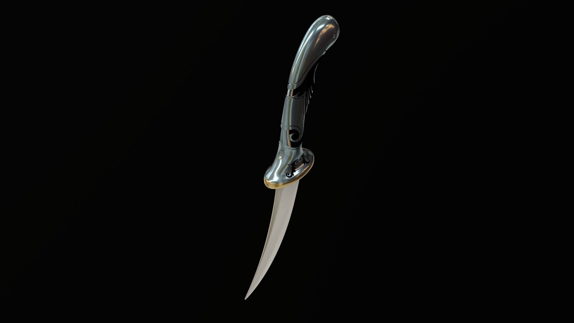 Dagger Traditional Low-poly 3D model_8
