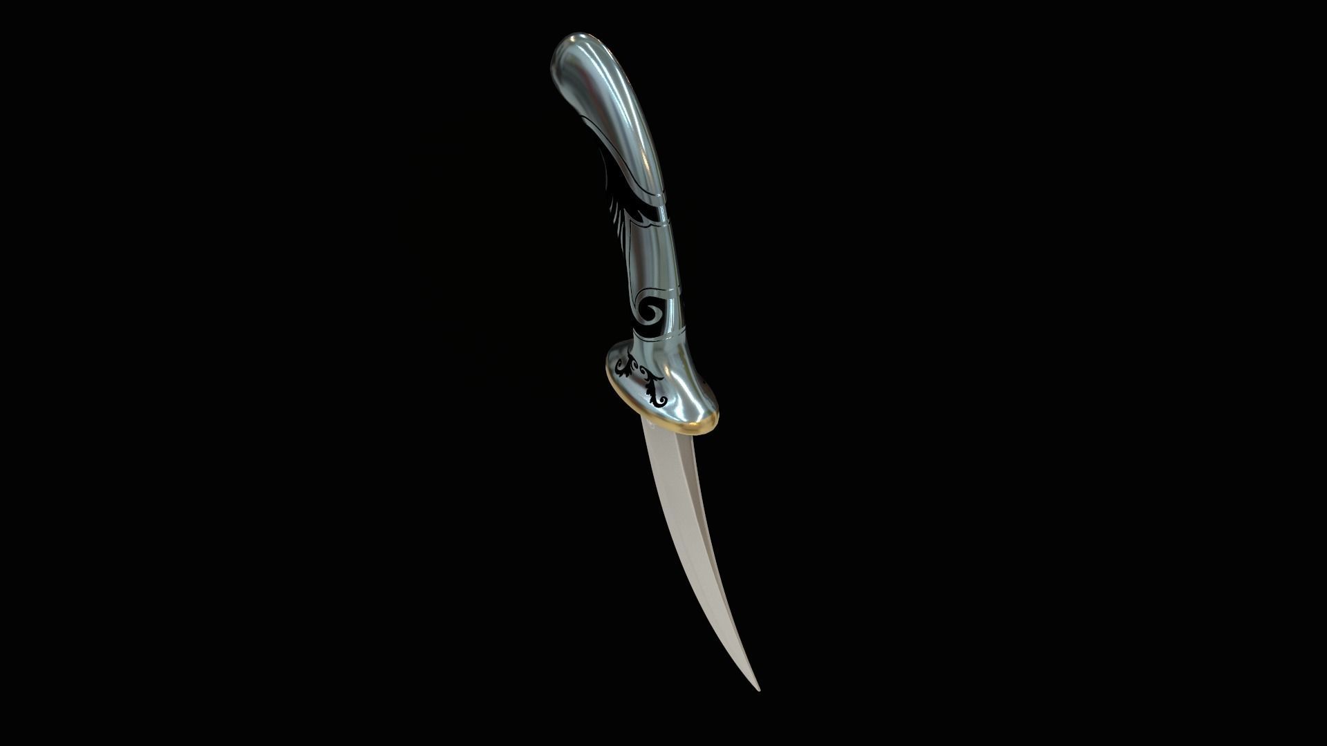 Dagger Traditional Low-poly 3D model_7